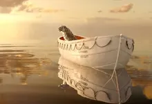ocean tigers boats artwork movie posters life of pi 2048x1152 wallpaper Art HD Wallpaper